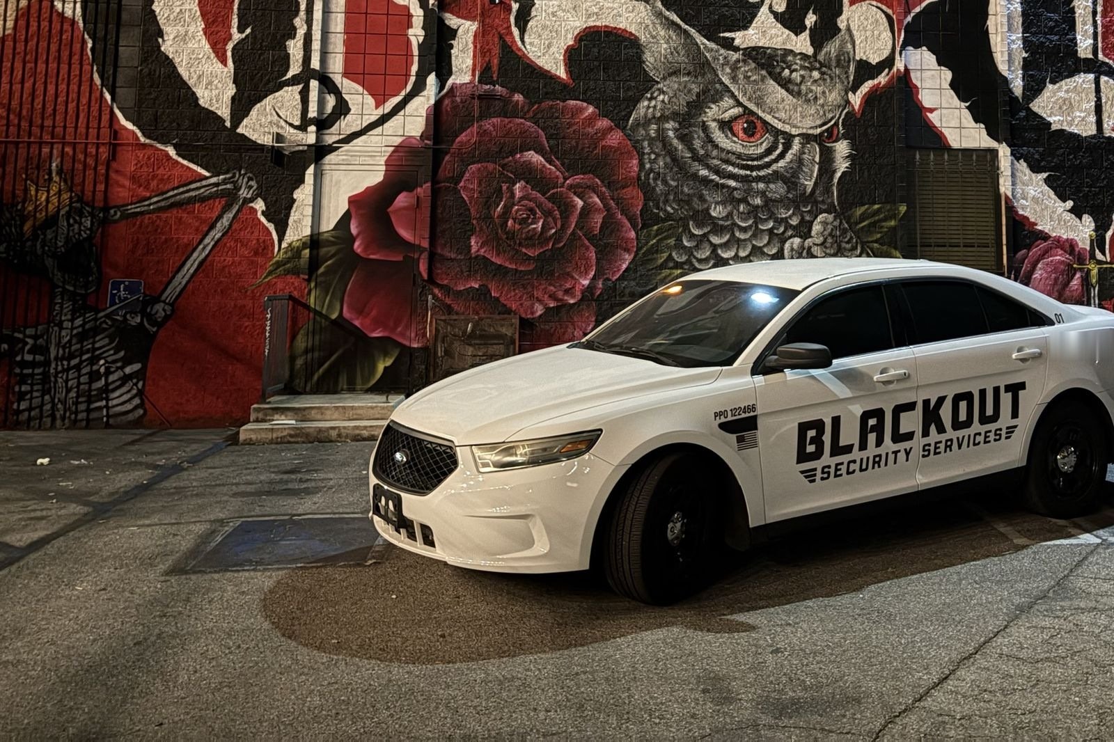 Blackout Security Services patrol car